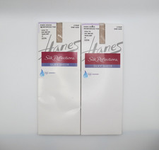 4Pair Hanes Silk Reflections Silky Sheer Knee High 775 Travel Buff One Size