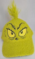 Dr. Seuss The Grinch Furry Snapback Hat Cap Green Holiday Christmas One Size