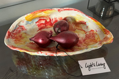 Light & Living  Muschel Schale Keramik  30,5 cm Designobjekt handgefertigt