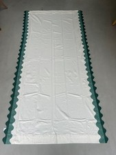 Anthropologie Scalloped Cotton Curtain Panel.  White/Green. RRP £118.