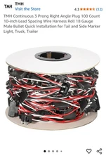 TMH Continuous 3-prong Right Angle Plug 10 In Lead Spacing Wiring Connector New