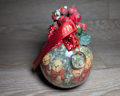Musikalische Baumkugel Patricia Reach Teddybären Weihnachtsschmuck - funktioniert GETRAGEN