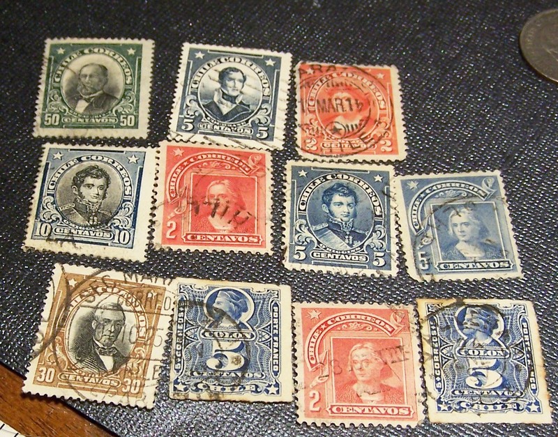 Eleven Chile Postage Stamps