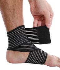 2 PCS Ankle Braces for Men Women Ankle Compression Sleeve Long Wraps Plantar ...