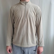 Lowe Alpine Aleutian Mens Vintage Waffle Knit Fleece Size L 1/4 Zip 90s Outdoor