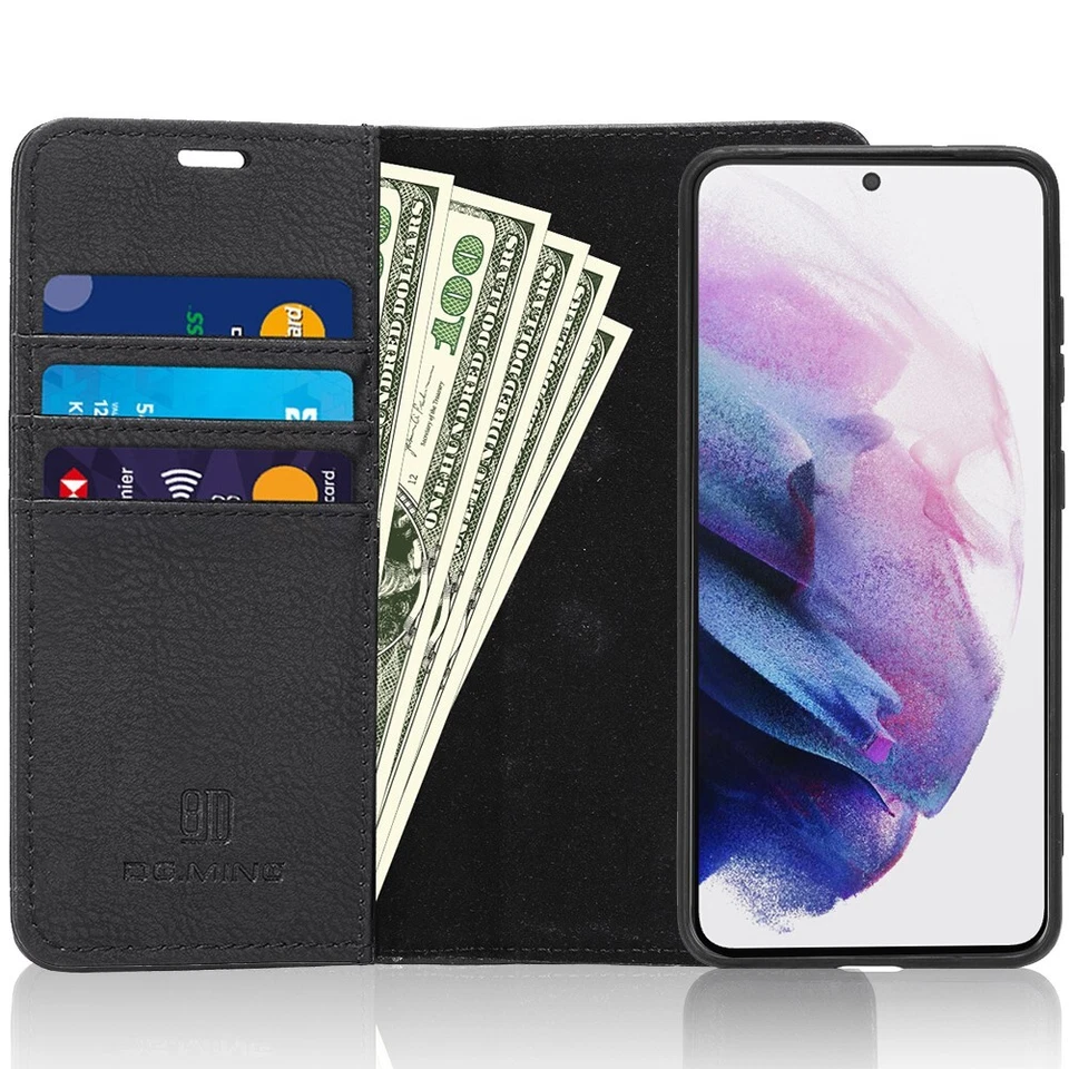Funda tipo billetera de cuero real para Samsung Galaxy S10 S21/S20+ S20FE S8Plus Note20/10 Foto 3 de 4