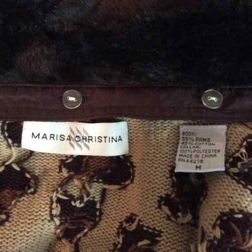 Cardigan Marissa Christina taglia M marrone marrone chiaro stampa leopardata zip davanti pelliccia sintetica - Foto 3 di 7