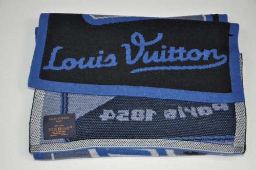 Bufanda Louis Vuitton 100 % lana azul M71637 - Imagen 5 de 8