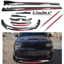 Front Bumper Lip Spoiler Body Kit Side Skirt Carbon Fiber For Dodge Durango SRT