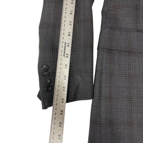 Jos A Bank Men's Gray Sport Coat OVERCHECK Jacket SILK Wool Blazer 42 R - Picture 8 of 13
