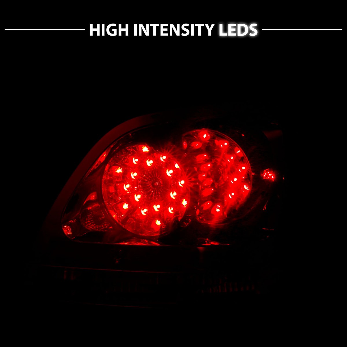 For 1998-2005 Lexus GS300/GS400/GS430 Red Clear LED Rear Brake