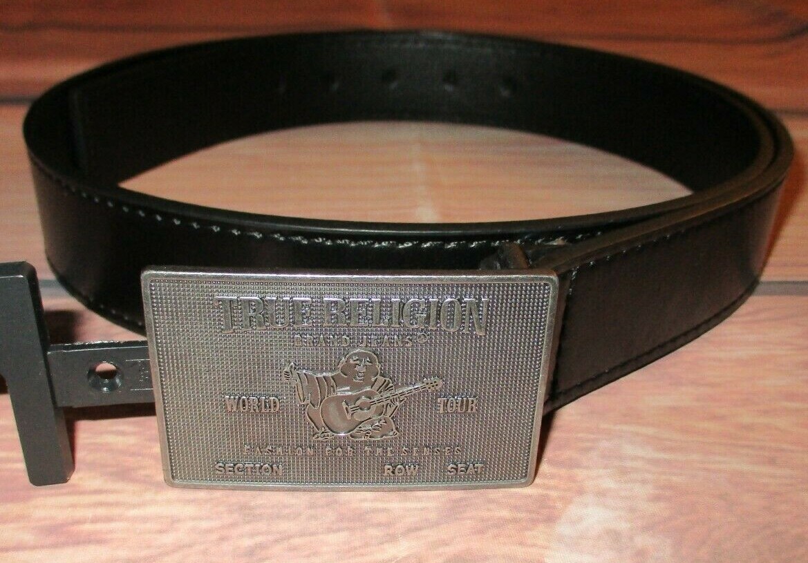 MENS TRUE RELIGION BUDDHA ICONIC LOGO BLACK BELT SIZE 38 | eBay