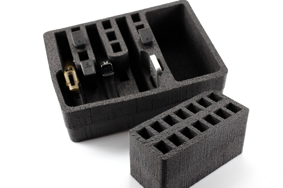 Precut 3 Pistol Handgun Gun Foam With Removable Mag Tray Fits Apache 