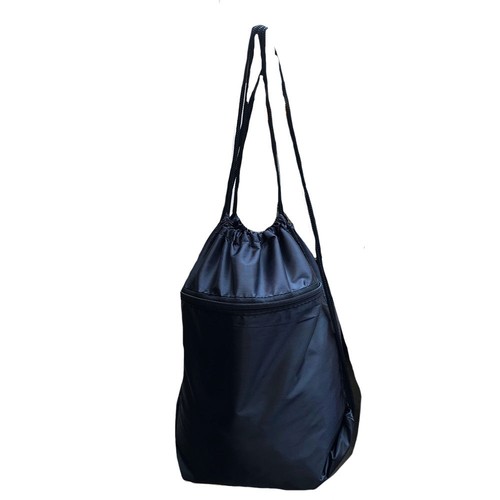 Large Drawstrings Bag Backpack Rucksack Tote Sack Zippered School Travel 14x18" - Picture 7 of 17
