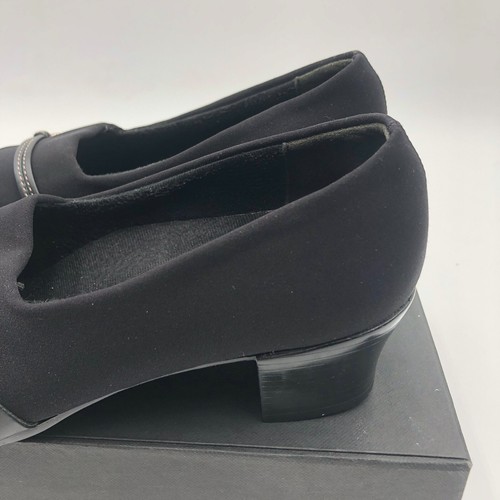 Munro American Pumps Women Sz 7 Black Leather Strap Buckle Stacked Heels M207487 - Picture 12 of 21