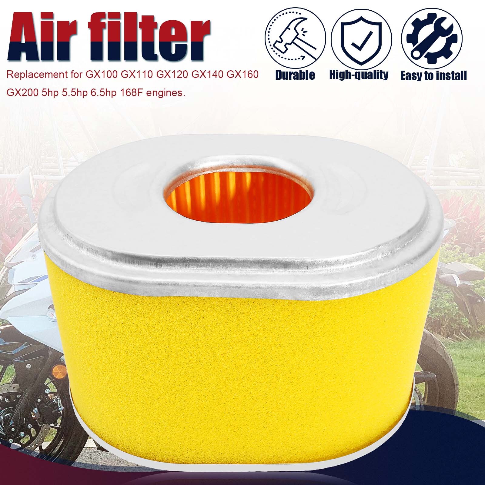 Filtro Aria Compatibile Honda GX140 GX160 GX200 5.5HP 6HP - Ricambio Per Motori E Generatori