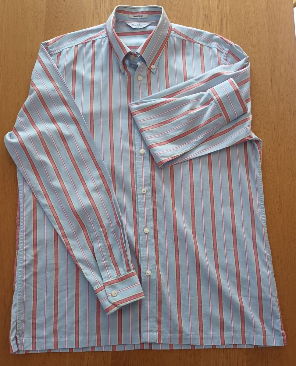 BEN SHERMAN House Check Uomo Camicia a maniche lunghe 0077861-ROSSO