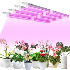 4 Pack 2FT LED Grow Light Fixtures Full Spectrum Red Blue Growing Plant Lamp 20W