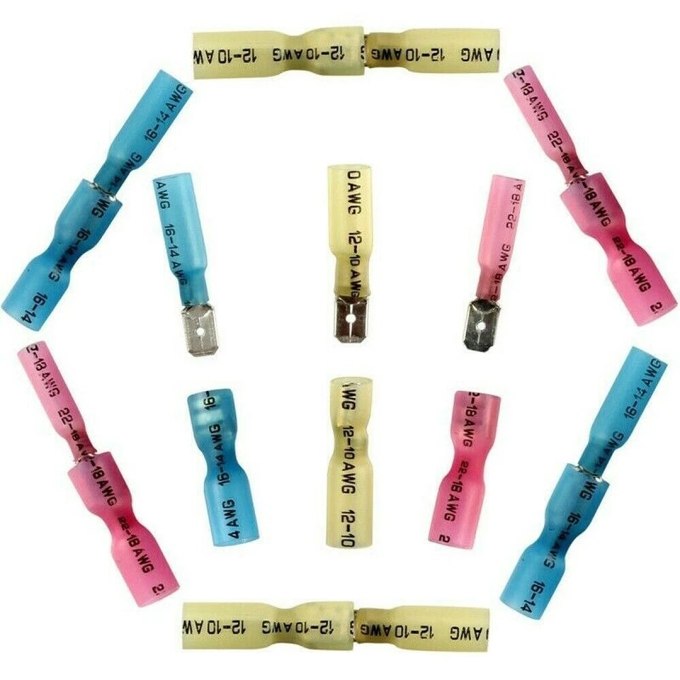 1100/220PCS Heat Shrink Spade Male & Female Electrical Wire Terminals Connectors - Image 4 of 4