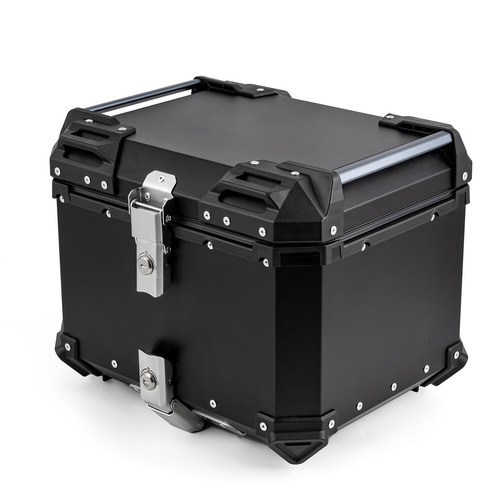 Black Motorcycle 45L Rear Tour Tail Box Scooter Luggage Storage Trunk Top Case - Picture 14 of 16