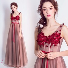 Noble Evening Formal Party Ball Gown Prom Bridesmaid Flowers Host Dress TSJY5946