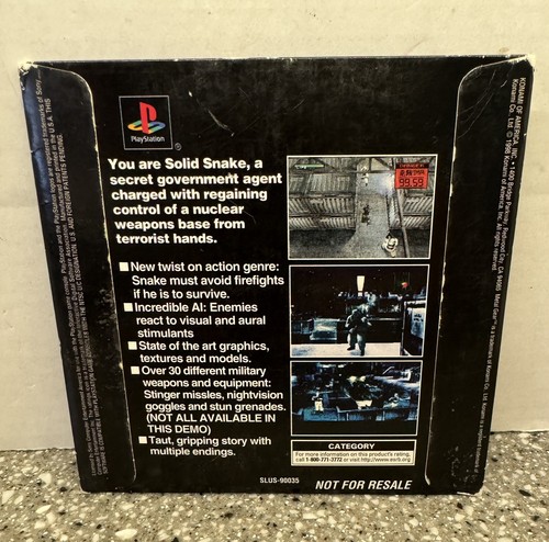 Metal Gear Solid CD PlayStation Demo Sealed PS1 - Picture 2 of 2