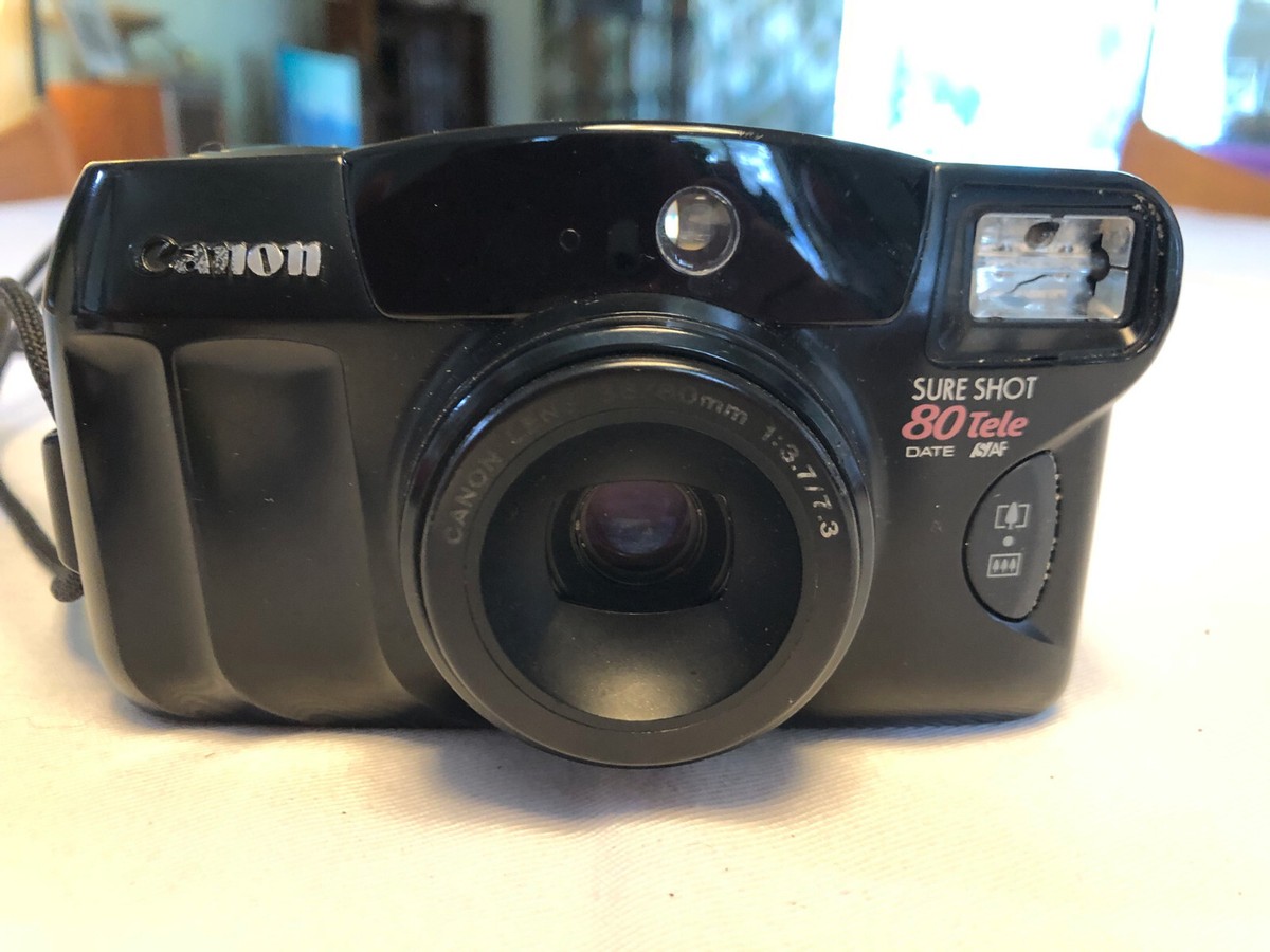 Working Canon Sure Shot 80 Tele 35mm Film Camera. Needs Flash