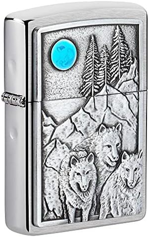 Zippo Lighter- Personalized Engrave Wolf WolvesZippo Lighter 49295 #49295
