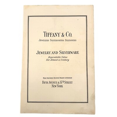 c1900s TIFFANY&CO Jewelry & Silverware VTG Print Ad 5th Ave & 37th NY Store