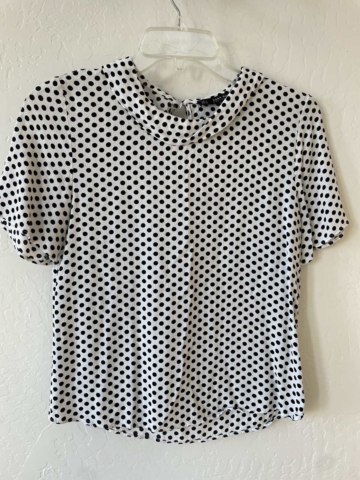 Zara Basic collection polka dot top blouse Size S… - image 1