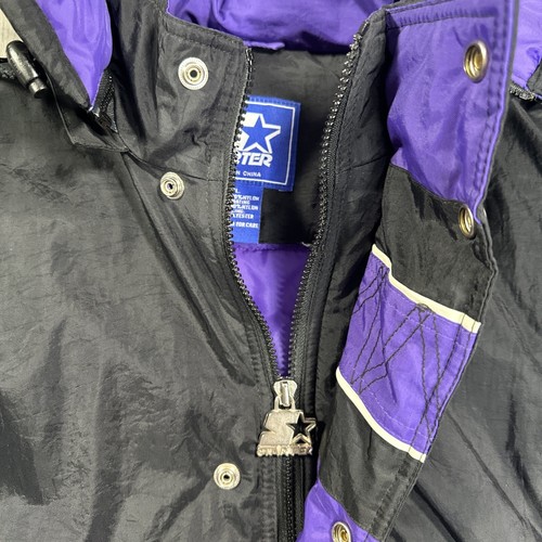 Vintage Starter Northwestern Hooded Jacket 1/2 Zip NCAA Mens XL - Picture 5 of 12