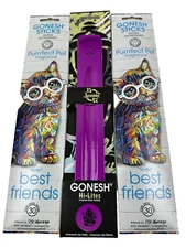 GONESH 60 Incense Sticks & Burner  & Pink Holder Purrfect Pet