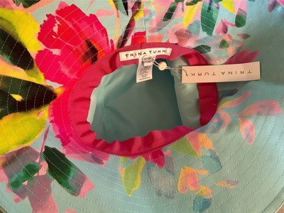 Trina Turk NWT Floral Print Vibrant Hat Flower ? Sun Travel  display picture 1