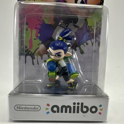 Nintendo Splatoon Blue Hair Inkling Boy Amiibo Brand New, Factory Sealed, CIB - Picture 3 of 7