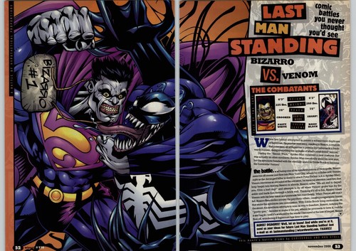 2000 Last Man Standing Bizarro Vs Venom Chris Cross Rob Stull Comic Book Art