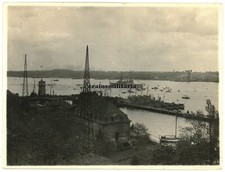 Orig. RIESEN Foto Linienschiff Kreuzer Schiff im Hafen Nachrichten Radar