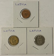 2, 5 & 20 Santimi- Latvia Coin Collection 3 coins