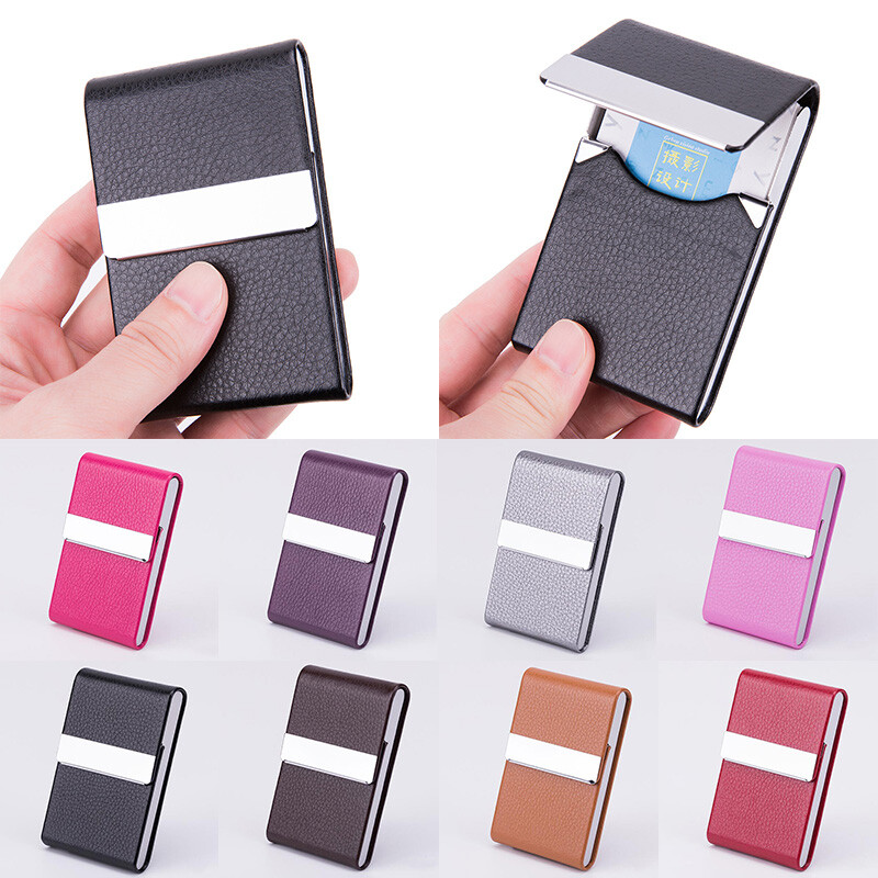ID Case Business Card Holder Name Card Holder Credit Card Box PU Leather Buckle➳