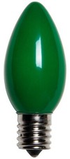 25-PK C9 GREEN Light Bulb Ceramic Opaque Traditional Christmas NEW 1630-05