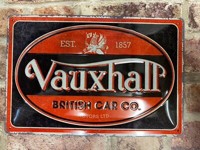 Vauxhall Vintage Style Retro Embossed Metal Sign Home, Bar