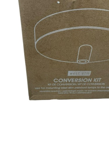 West Elm Polished Nickel Pendant Light Conversion Kit f Mounting in Ceiling- NIB - Picture 2 of 15