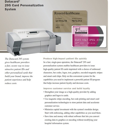 QTY TWO –2X– DATACARD 295 DESKTOP EMBOSSER IDENTIFICATION ID CREDIT CARD PRINTER - Picture 8 of 14