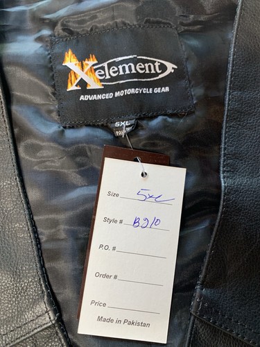 Xelement Leather Motorcycle Vest - Men’s 5XL - 4 Pocket 4 Snap New w/ Tags READ - Picture 6 of 15