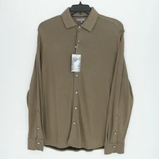 Daniel Cremieux Men's Long-Sleeve Shirt L Brown Solid Touch of Cashmere NWT $125