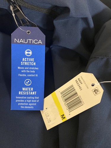 Nautica Men's Lightweight Jacket Stretch Athletic Full Zip Medium Navy Blue NWT - Picture 11 of 11