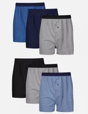 3 or 6 Hanes Men's Value Pack Knit Boxers Tagless T Shirt Soft Knit Comfort Soft