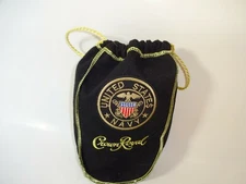 Custom Crown Royal Black Bag w/ US Navy Military Service Patch