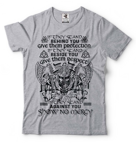 Camiseta Vikinga Show No Mercy Hombres Camiseta Vikinga Odín Camiseta Cumpleaños - Imagen 7 de 10