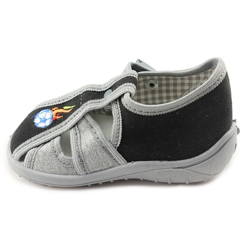 Sandali/pantofole/scarpe Nazo da ragazzo in tela punta chiusa con solette interne in pelle - Foto 3 di 7