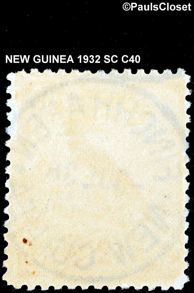 NUEVA GUINEA 1932 SC C40 PÁJARO DEL PARAÍSO 2/- ROJO MARRÓN UNG F/VF Foto 2 de 2